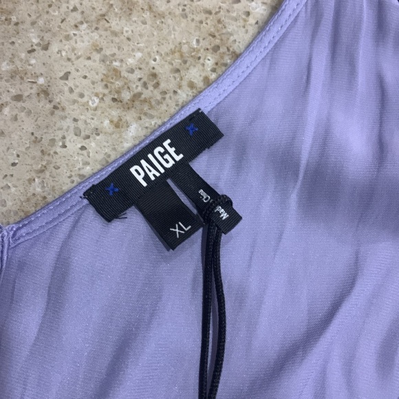 NWOT Paige V-back Thong Bodysuit Ruffled Cap Sleeve in Periwinkle Size XL - Picture 8 of 12